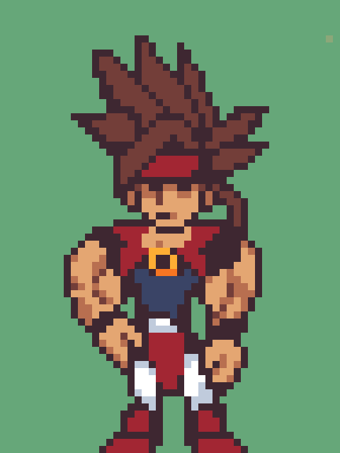 Pixel Art of Sol Badguy from the Guilty Gear series